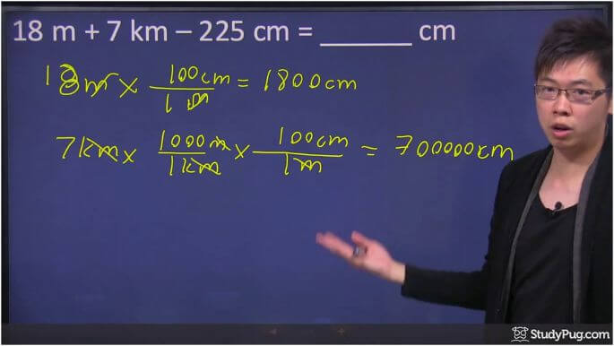 converting the numbers into centimeters step 3