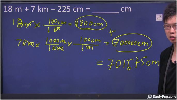 converting the numbers into centimeters step 4