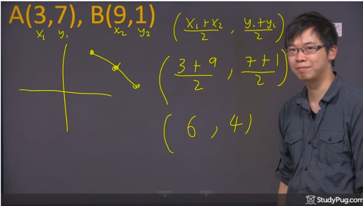 find midpoint using midpoint formula