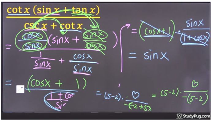 quotient and reciprocal identities ex2